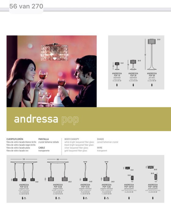 Image 1 of Modiss Barcelona, lámpara de techo de cristal de diseño Andreas Pop diseño de Alfonso Fontal