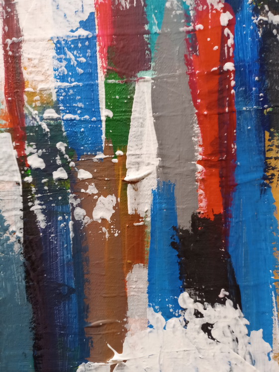 Image 1 of T. van Steenbergen "¡FELIZ, FELIZ!" nuevo 100 x 100 cm