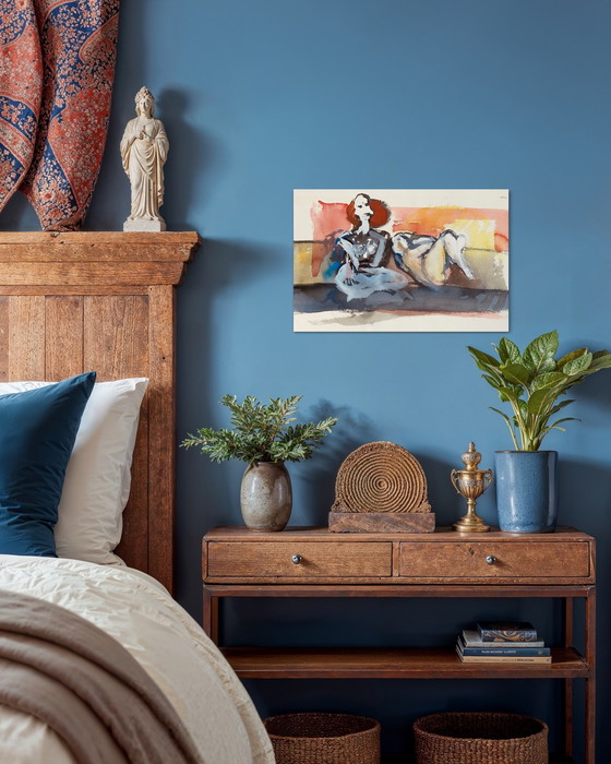 Image 1 of Marcus de Vestele abstract composition with 2 women circa 1975