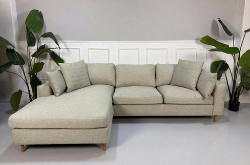 Bolia Scandinavia Sofa Daune Stoff Grau 3-Sitzer Ottomane
