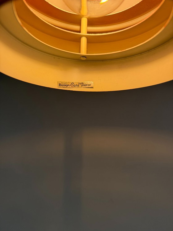 Vintage Carl Thore Trava hanglamp - Zweedse designlamp, Granhaga, Hanglampen, Aluminium, Rood (foto 4 van 10)