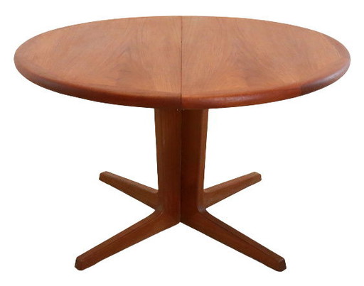 Mesa de comedor extensible redonda vintage de diseño danés