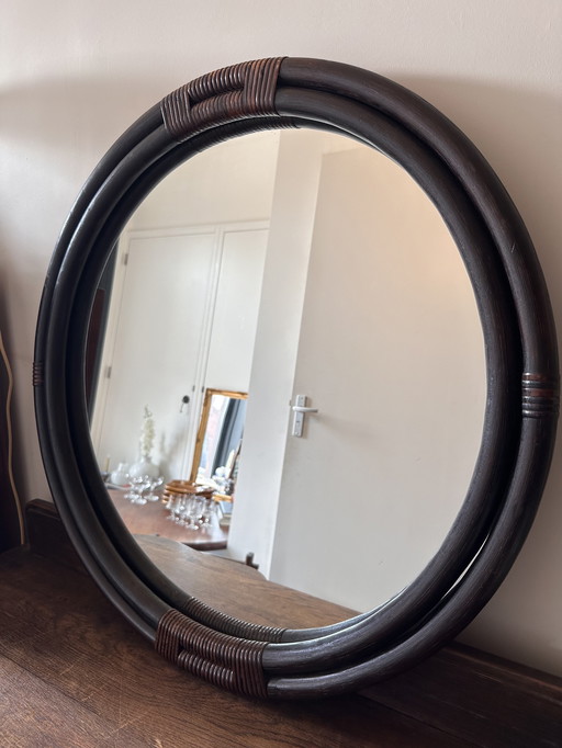 Rattan 80s mirror