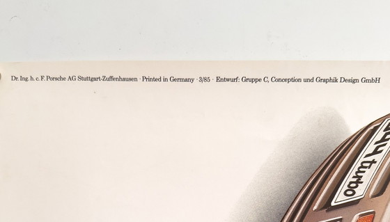 Image 1 of 🏁 Original vintage 1985 Porsche 944 Turbo Cutaway Poster / Plakat - XL 76 × 102 cm 