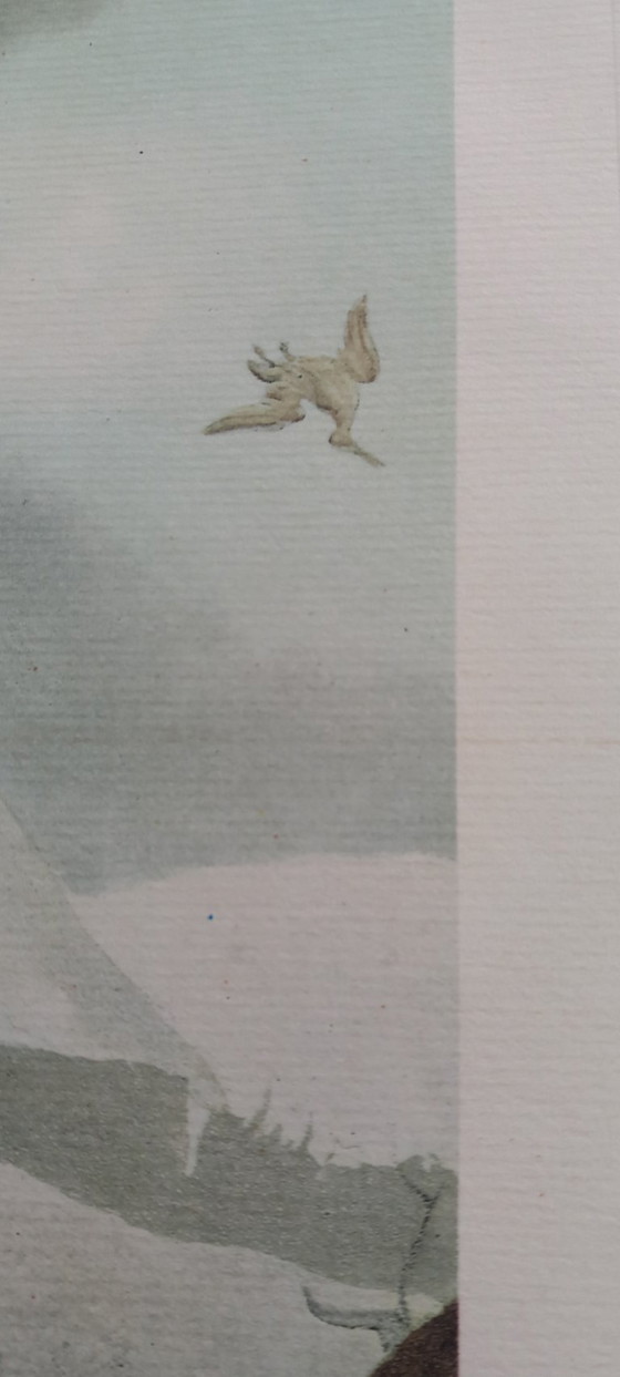 Image 1 of Antiker handkolorierter Kupferstich „Schnepfenjagd“ – Jagdszene – ca. frühes 19. Jahrhundert