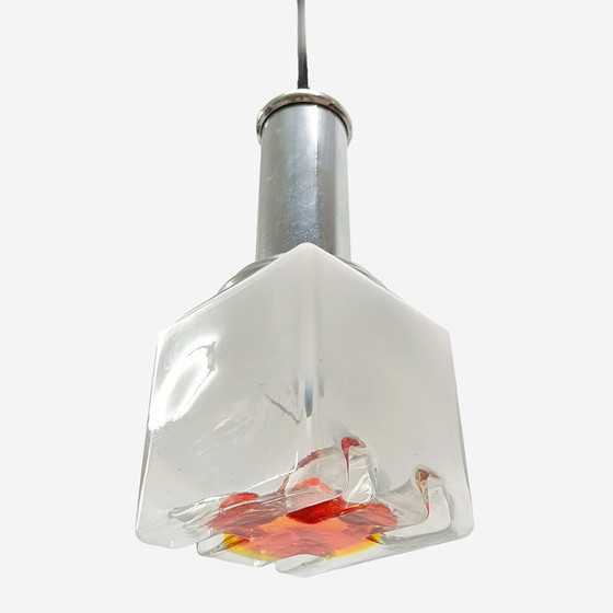 Image 1 of Lampada a sospensione a cubo in vetro di Murano, Italia, anni &#39;70