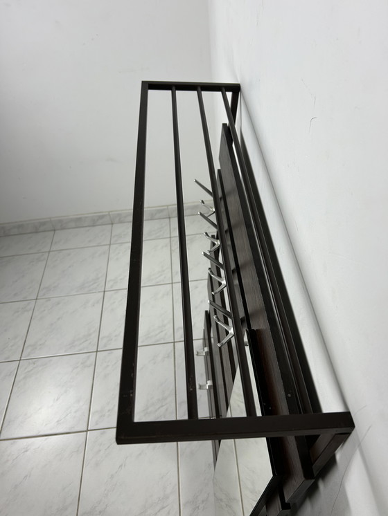 Image 1 of Vintage wall coat rack with mirror and hat rack