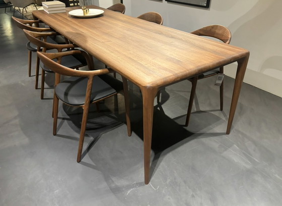 Image 1 of Artisan Neva Chairs Walnut Matte Lacquer ICM Zenith Leather