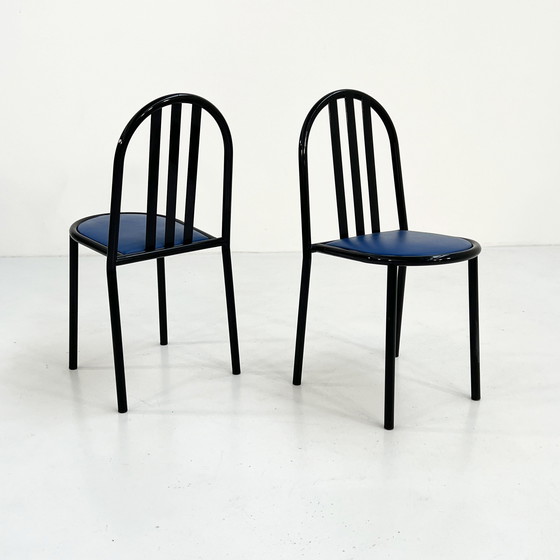 Image 1 of Blauw stoffen stoel No.222 van Robert Mallet-Stevens voor Pallucco Italia, 1980S