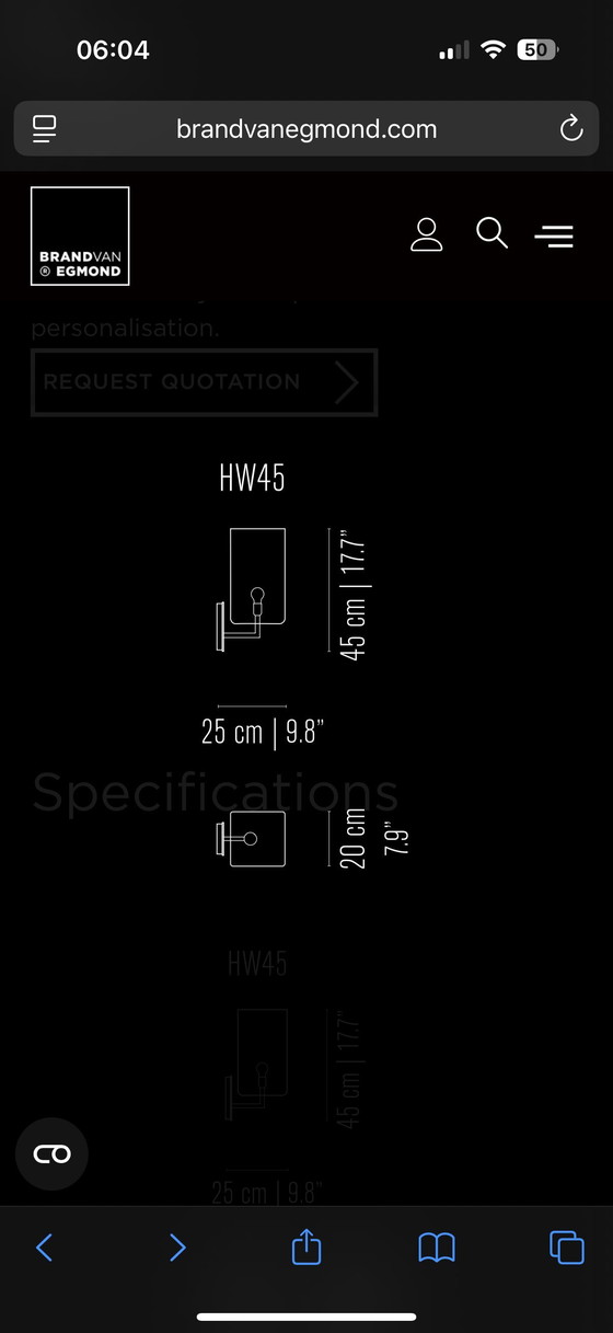 Image 1 of Brand and Van Egmond Hollywood block wall lamp