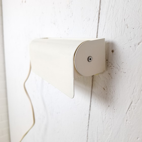 Image 1 of Applique murale vintage en métal blanc crème, design moderne du milieu du siècle