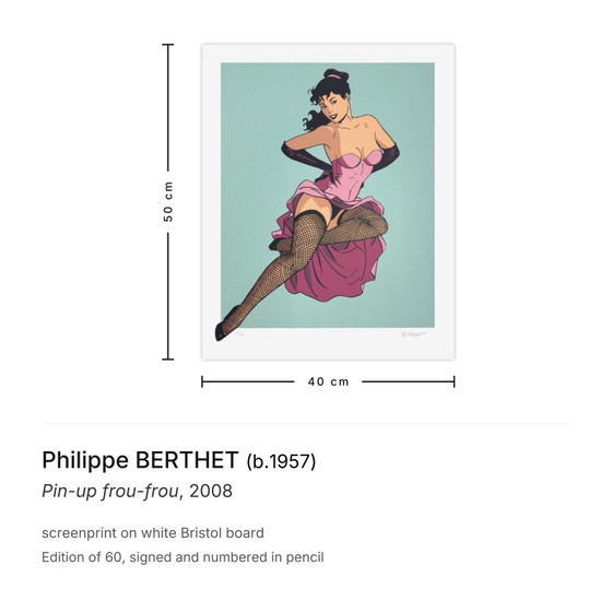 Image 1 of Philippe BERTHET Pin-up frou-frou Sérigraphie signée 2008
