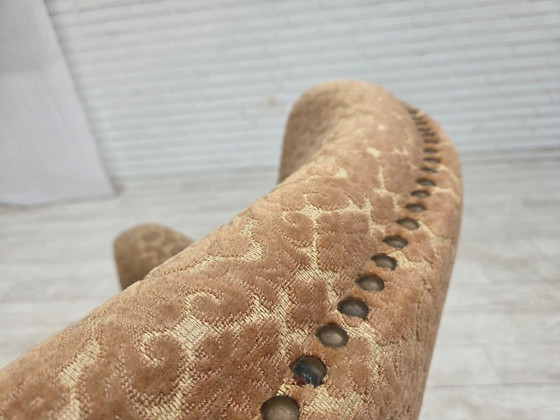 1960s, Danish Armchair, Furniture Velour, Beech Wood – Textile (photo 11 of 17)