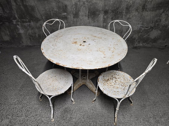 Salon de jardin ancien en fer forgé, début du XXe siècle – Salons de jardin & lounge design d'occasion, Iron (photo 4 of 11)