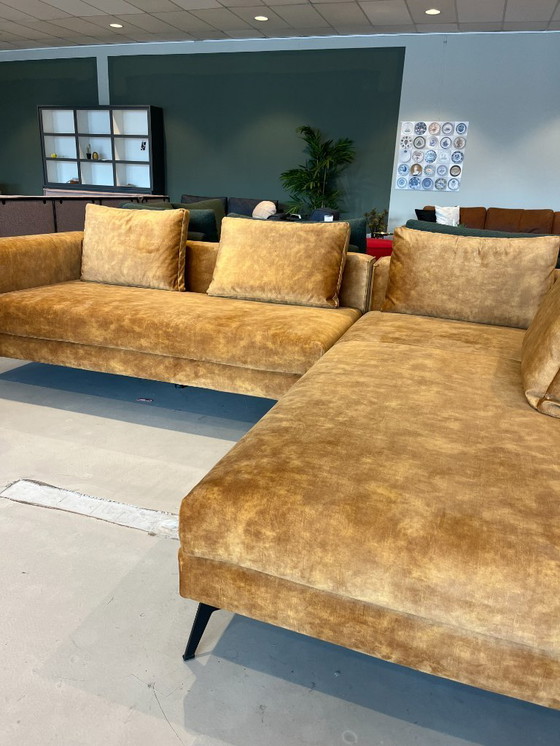 Image 1 of Corner sofa Hero by Dyyk - Velours gold