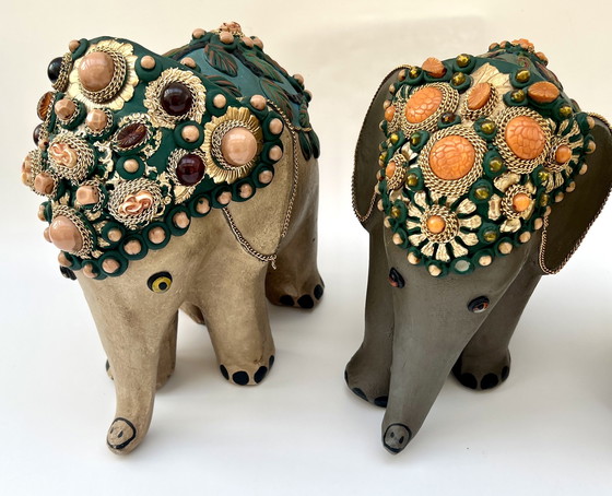 Image 1 of Four handmade elephant figurines – Brazil – folk art – 20th century