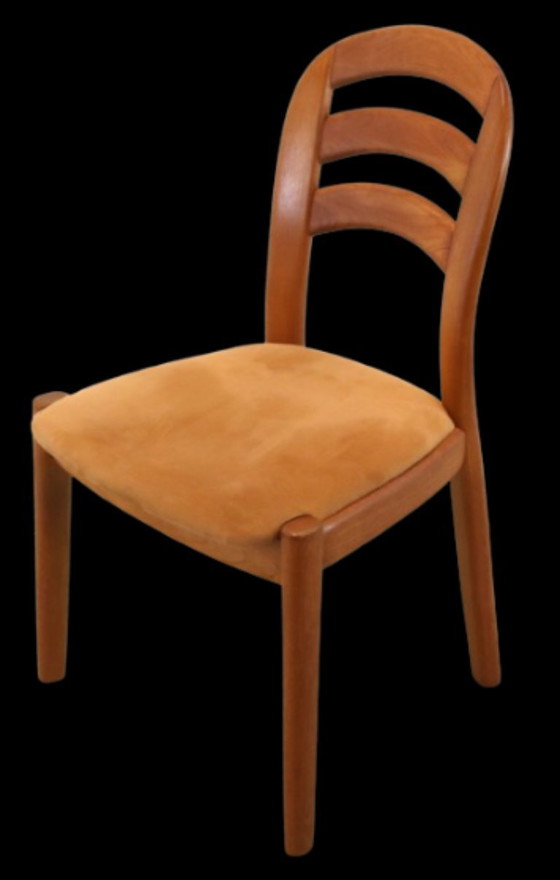 Image 1 of Set 4 Glostrup eetkamerstoelen stoelen massief teak Deens vintage