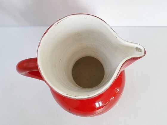 Image 1 of IMPORTANT VINTAGE 1950s RED CERAMIC PITCHER FROM VALLAURIS BY ANDRE BAUD 50S 1950S