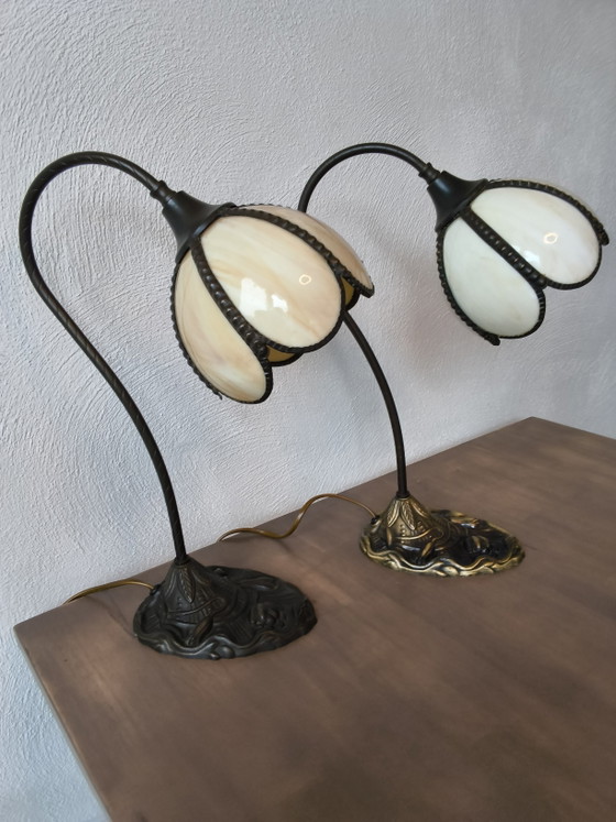 Lampes de table Art Déco – Honsel, Bronze, Glass (photo 4 of 9)