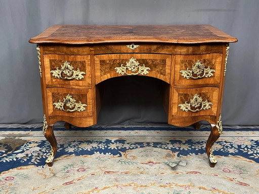 Antiek barok bureau uit Dresden met vijf laden. – Wood (photo 2 of 8)