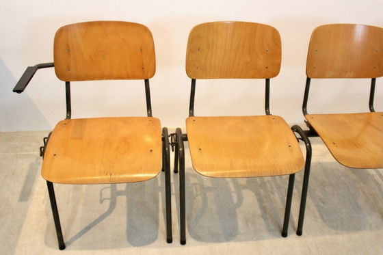 Industrial Plywood Stackable School Sofa Seat by Marko Holland, Couches, Metal, Black, Industrieel (photo 6 of 11)