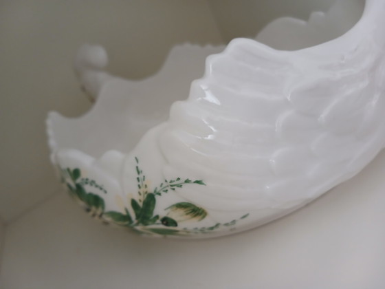 Vintage Italian Ceramic Bowl / Jardinière with Rooster Heads – Hand-painted (photo 6 of 8)