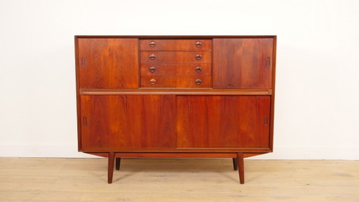 Highboard Vintage avec Bar | Armoire Murale | Teck | 154 Cm