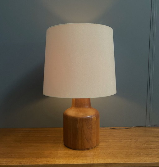 Teak table lamp by Kirk Copenhagen Denmark 1970s