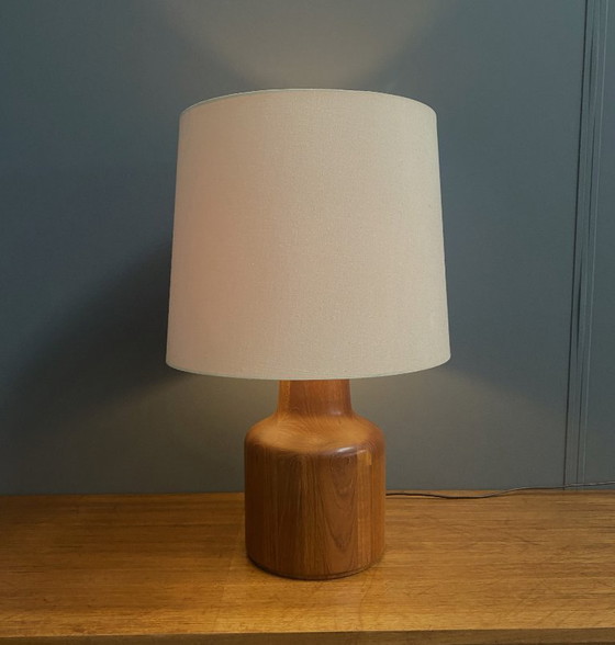 Image 1 of Teak table lamp by Kirk Copenhagen Denmark 1970s