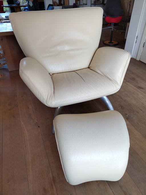 Leolux Tango 1 persoons (loveseat 2pers) lederen bekleding plm 1996 design zeldzaam 