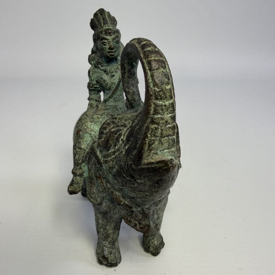 Antique bronze sculpture of man on elephant (photo 4 of 12)