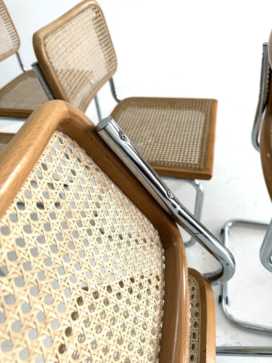 Set of 6 Vintage Cesca Dining Chairs, Italy ‘80 – Chrome, Wood (photo 8 of 12)
