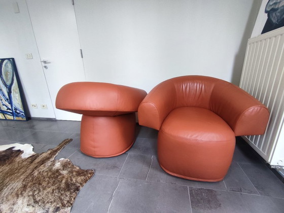 Image 1 of Armstoel Ruff Moroso in leder en in nieuwstaat