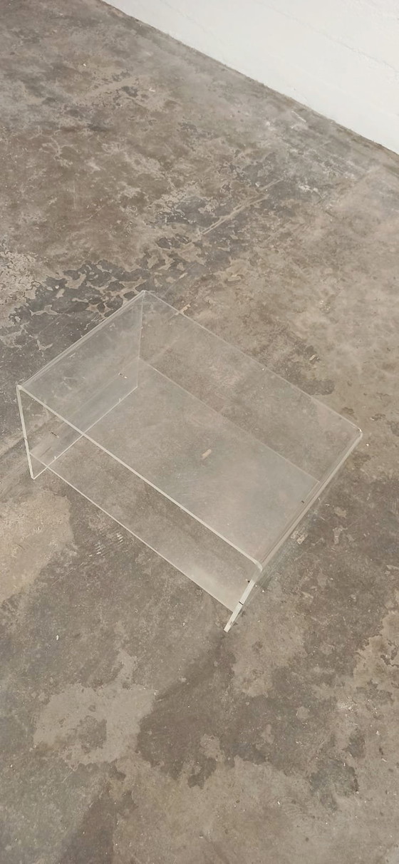 Image 1 of Vintage Space Age Plexiglas LP table side table 