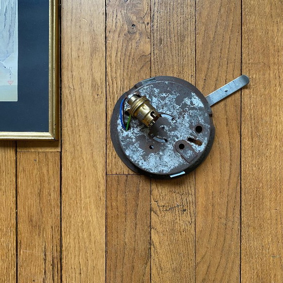 Image 1 of White opaline glass ceiling light, square wall sconce, 1960s-1970s, vintage light fixture, 20 cm