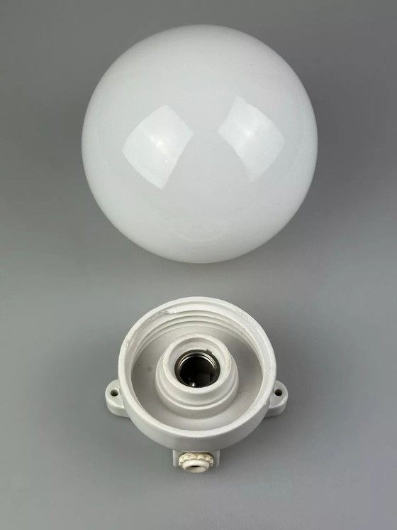 Image 1 of 50s 60s lamp lamp wall lamp cellar lamp ceramic glass Bauhaus design