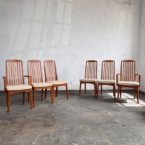 Image 1 of Set of 6 Danish Dining Chairs with 2 Carvers