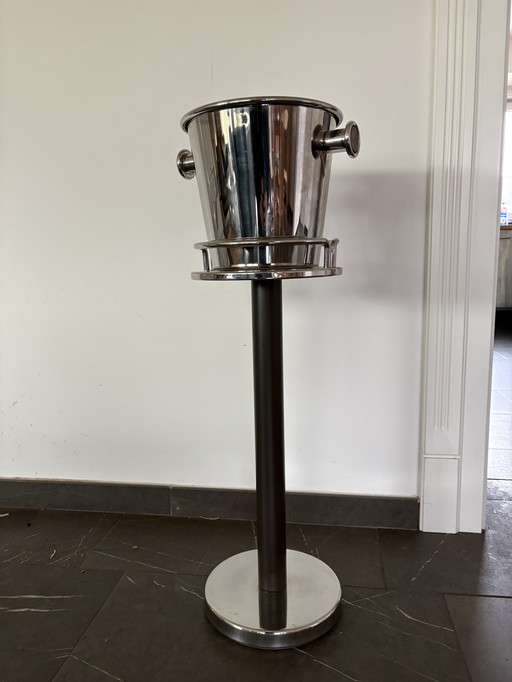 Alessi stainless steel wine cooler with stand