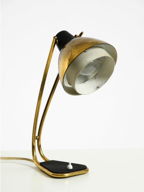 Image 1 of Rare large Mid Century Modern brass table lamp with beautiful patina