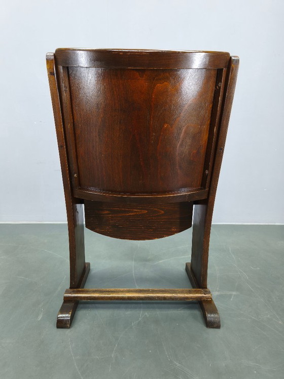 Image 1 of 1940s Thonet Style Cinema Chair, Beech Wood Folding Seat