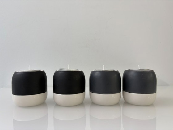 Set Van 4 Sealskin Duo Kandelaars Zwart En Antraciet – Kandelaars en kaarsen, Ceramic (photo 11 of 12)