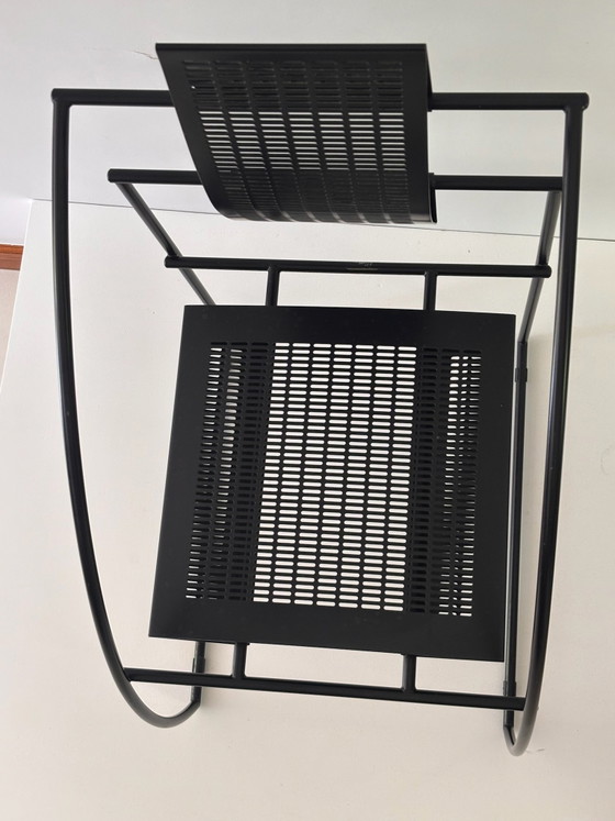 Chaise Quinta Mario Botta pour Alias 1985 Métal Tubulaire Laqué Noir Métal Perforé Hors Production Design (photo 14 of 15)