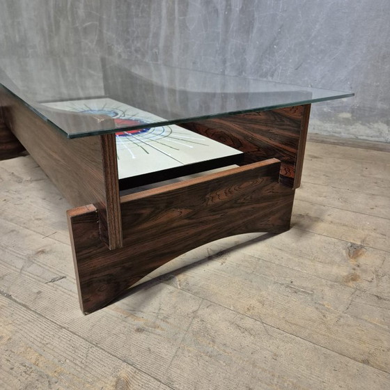 Image 1 of Couchtisch aus der Mitte des 20. Jahrhunderts mit Keramikfliesenplatte, 1970er Jahre