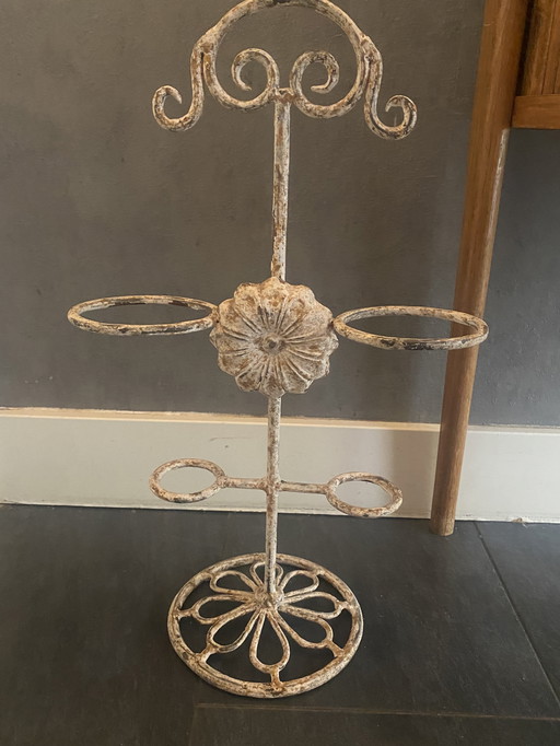 Vintage brocante cast iron umbrella stand