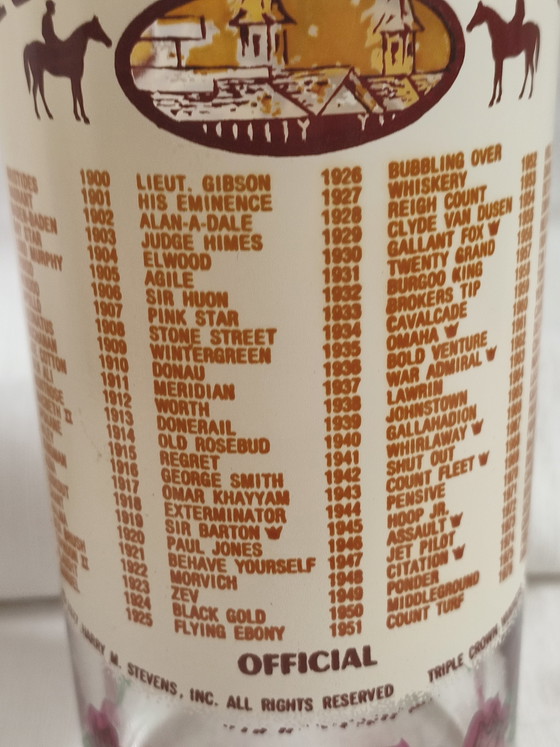 Image 1 of Bicchiere commemorativo vintage del Kentucky Derby del 1977, stile americano.