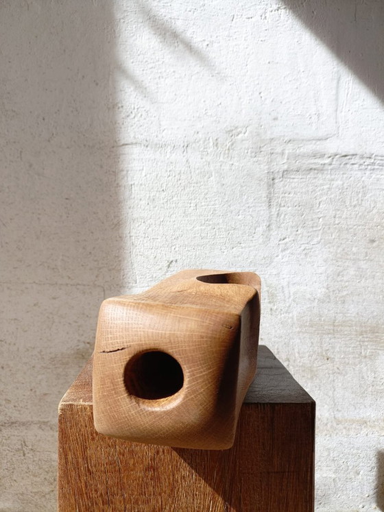 Vaso / scultura in rovere massiccio intagliato – retroDom, Vasi, Wood (photo 8 of 8)