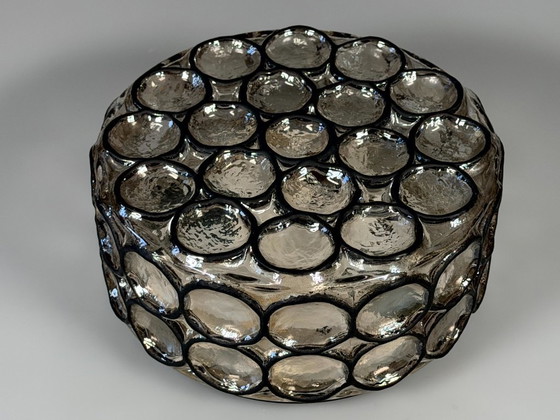 Image 1 of Lámpara de techo de los años 60/70, Plafoniere, Glashütte Limburg, Alemania, vidrio y metal.