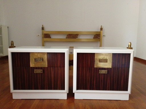 Paire de tables de chevet Luciano Frigerio, Italie, années 1970