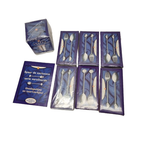 Image 1 of Couverts à gâteau vintage en coquillage Shell