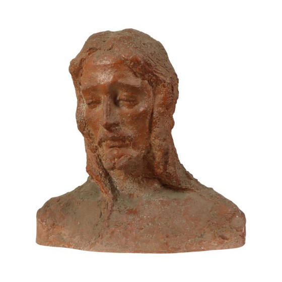 Image 1 of Buste abstrait en terre cuite du Christ